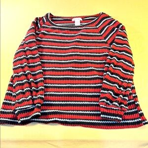 Miley& Molly women’s large red, black and white striped sweater